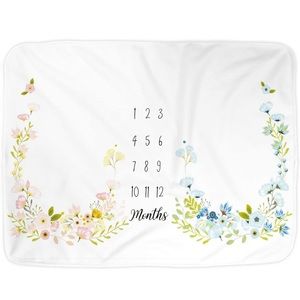 Twins Baby Monthly Milestone Baby Blanket